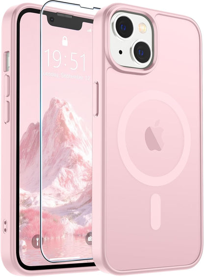 SUPFINE Magnetic for iPhone SE Case 2022 (3rd)/2020 (2nd), iPhone 8 Case (Compatible with MagSafe) (Military Grade Drop Protection) Translucent Matte Phone Cover,Black