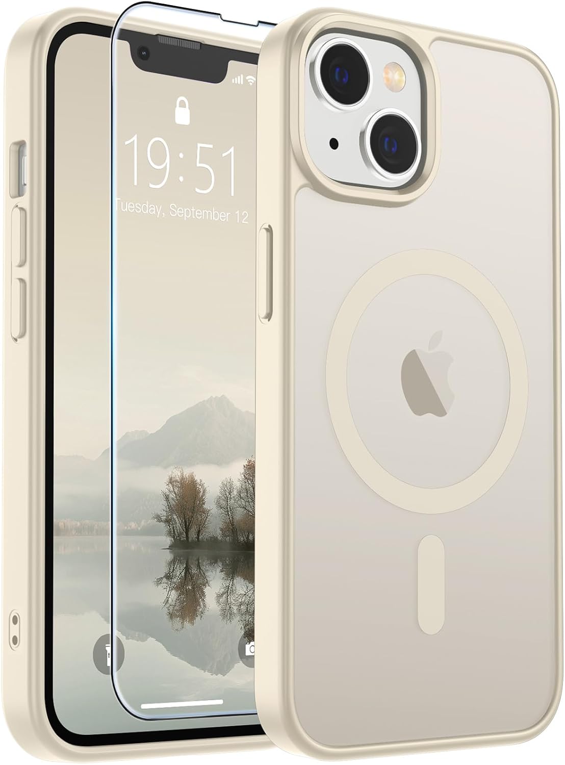 SUPFINE Magnetic for iPhone SE Case 2022 (3rd)/2020 (2nd), iPhone 8 Case (Compatible with MagSafe) (Military Grade Drop Protection) Translucent Matte Phone Cover,Black
