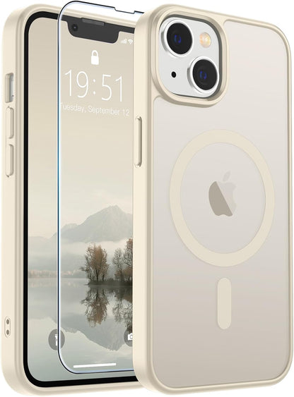 SUPFINE Magnetic for iPhone SE Case 2022 (3rd)/2020 (2nd), iPhone 8 Case (Compatible with MagSafe) (Military Grade Drop Protection) Translucent Matte Phone Cover,Black
