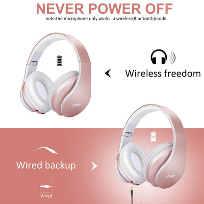 ZIHNIC RoseGold Bluetooth Over-Ear Headphones - Small Enterprise