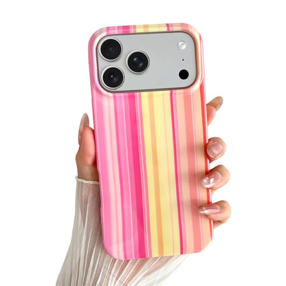 Yeddabox for iPhone 17 Pro Max Case Cute Striped Phone Case Soft TPU Slim Shockproof Phone Cover for Women Girls, Pink