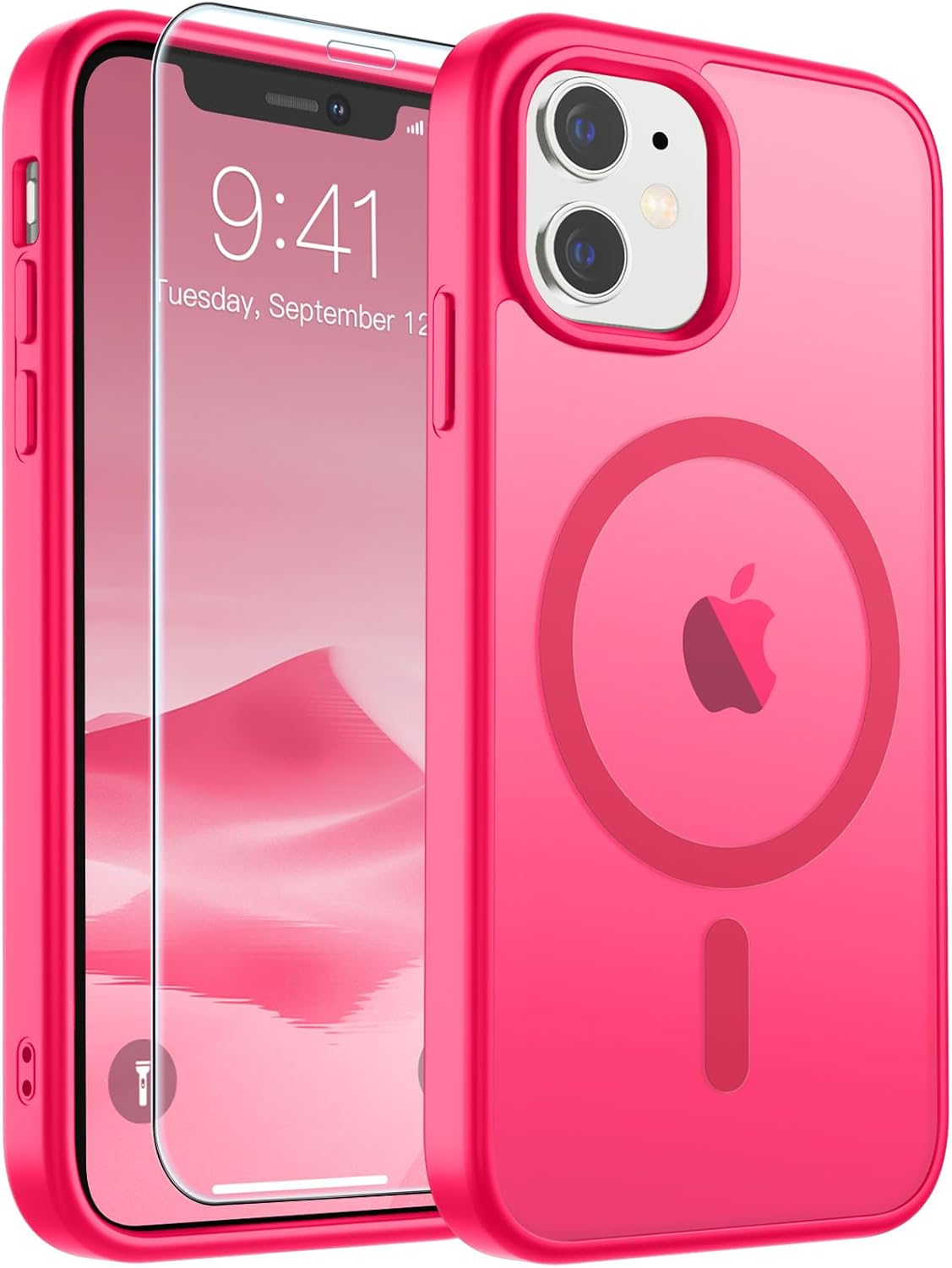SUPFINE Magnetic for iPhone SE Case 2022 (3rd)/2020 (2nd), iPhone 8 Case (Compatible with MagSafe) (Military Grade Drop Protection) Translucent Matte Phone Cover,Black