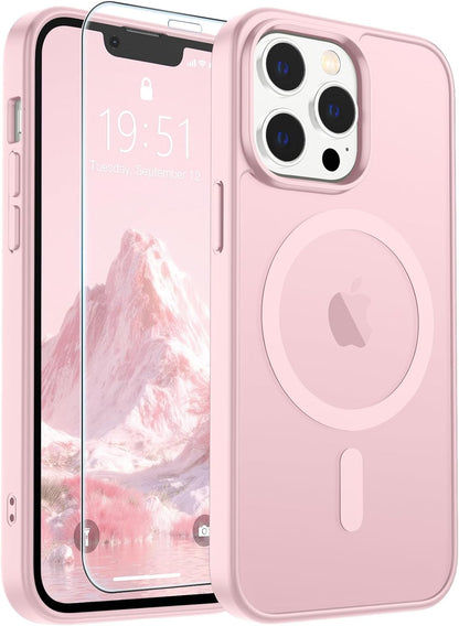 SUPFINE Magnetic for iPhone SE Case 2022 (3rd)/2020 (2nd), iPhone 8 Case (Compatible with MagSafe) (Military Grade Drop Protection) Translucent Matte Phone Cover,Black