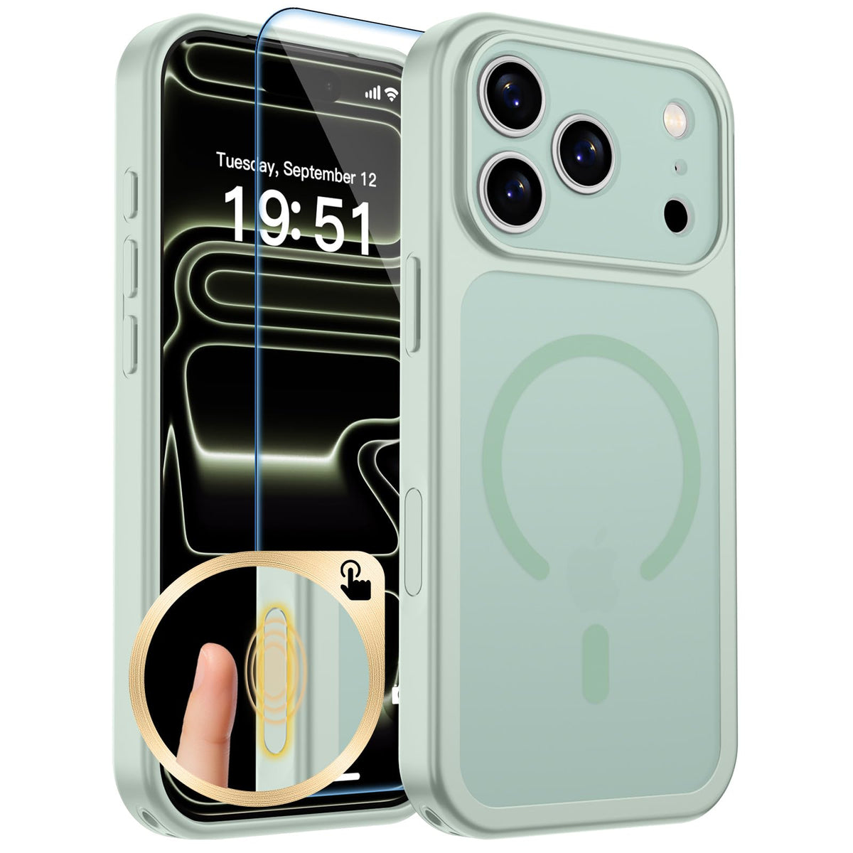 zapica Magnetic for iPhone 17 Pro Max Case, Gray