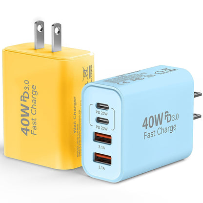 USB C Wall Charger Block, 40W USB Type C iPhone Charger Fast Charging Block