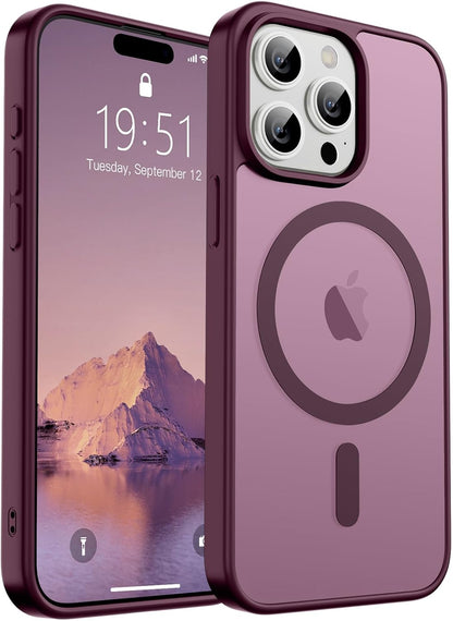 SUPFINE Magnetic for iPhone SE Case 2022 (3rd)/2020 (2nd), iPhone 8 Case (Compatible with MagSafe) (Military Grade Drop Protection) Translucent Matte Phone Cover,Black