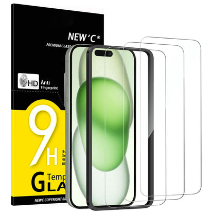NEW'C 3 Pack iPhone 11/XR Tempered Glass Protectors
