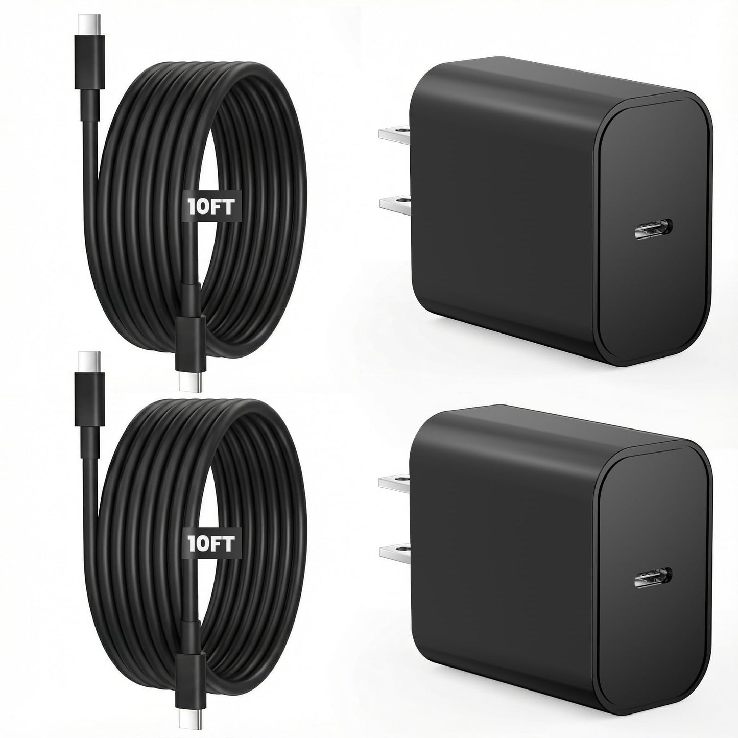 iPad Charger Fast Charging, 20W USB C Charger Block with 10FT & 6FT USB C to C Cable for iPad Pro 13/12.9/11 inch, iPad A16 11th/10th Generation, iPad Air 13/11 inch M4/M3/M2/5th/4th, iPad mini 7/6