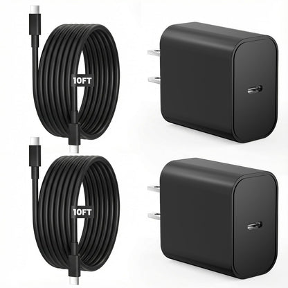 iPad Charger Fast Charging, 20W USB C Charger Block with 10FT & 6FT USB C to C Cable for iPad Pro 13/12.9/11 inch, iPad A16 11th/10th Generation, iPad Air 13/11 inch M4/M3/M2/5th/4th, iPad mini 7/6