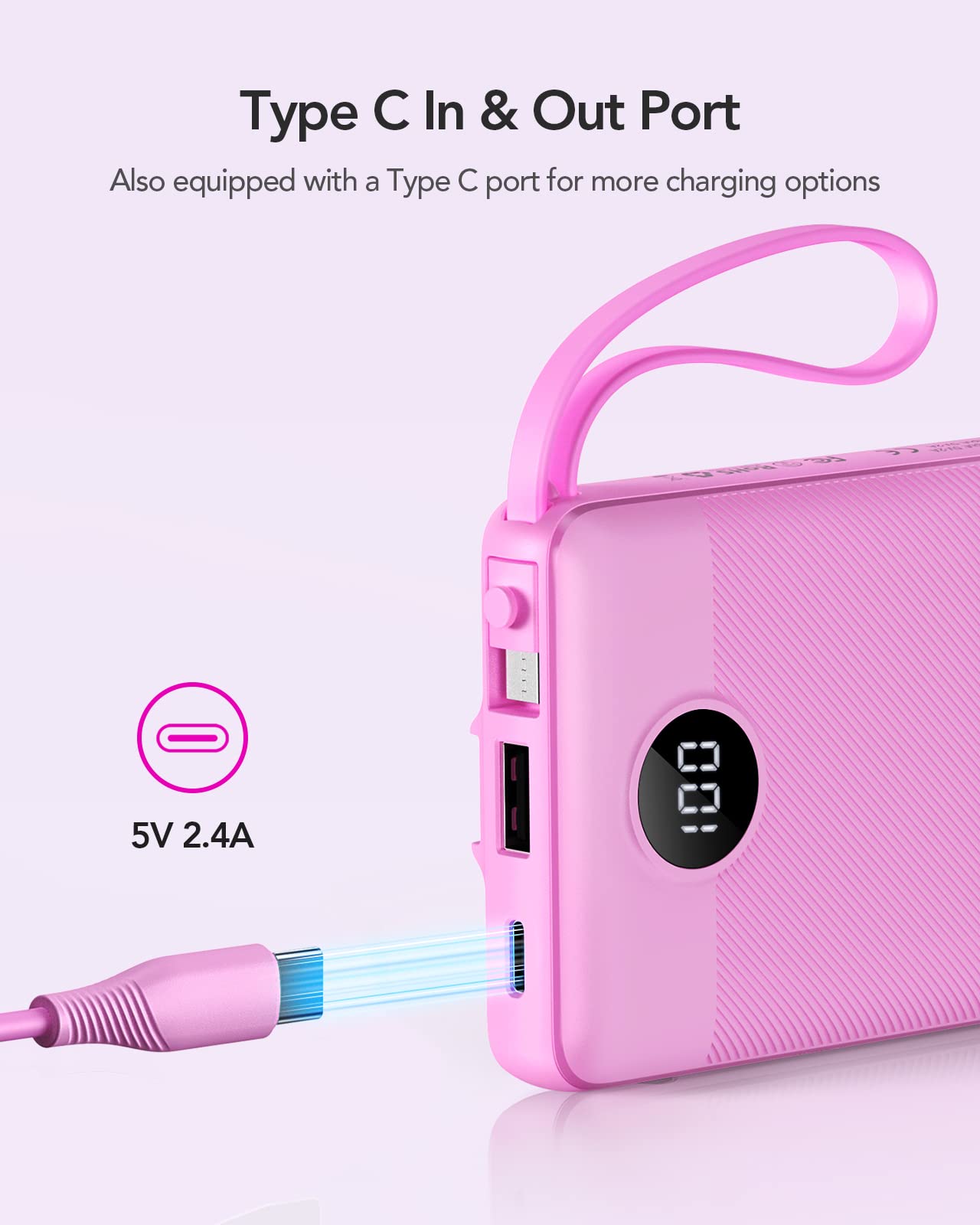 ChargeMate 10000mAh: Portable Power Bank for All Devices - Pink - Small Enterprise