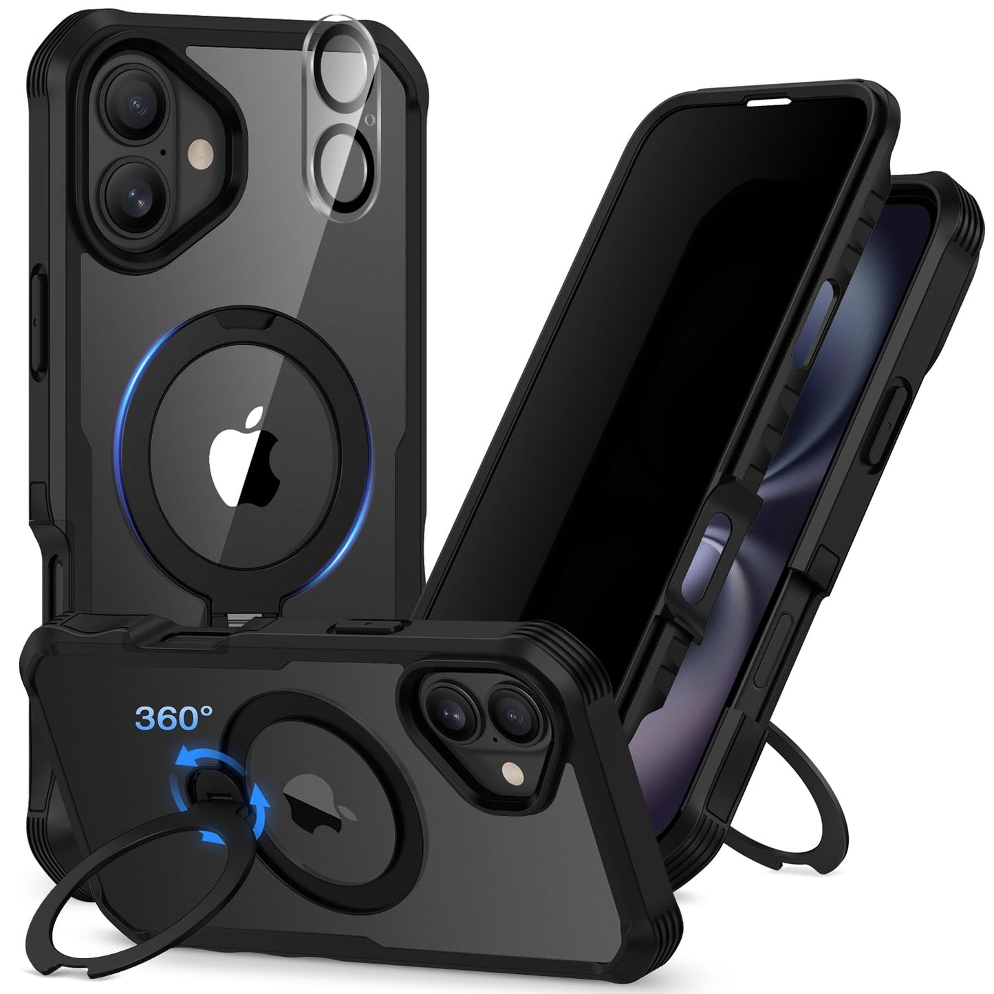CENHUFO Privacy iPhone 14/13 Case with Glass Protector