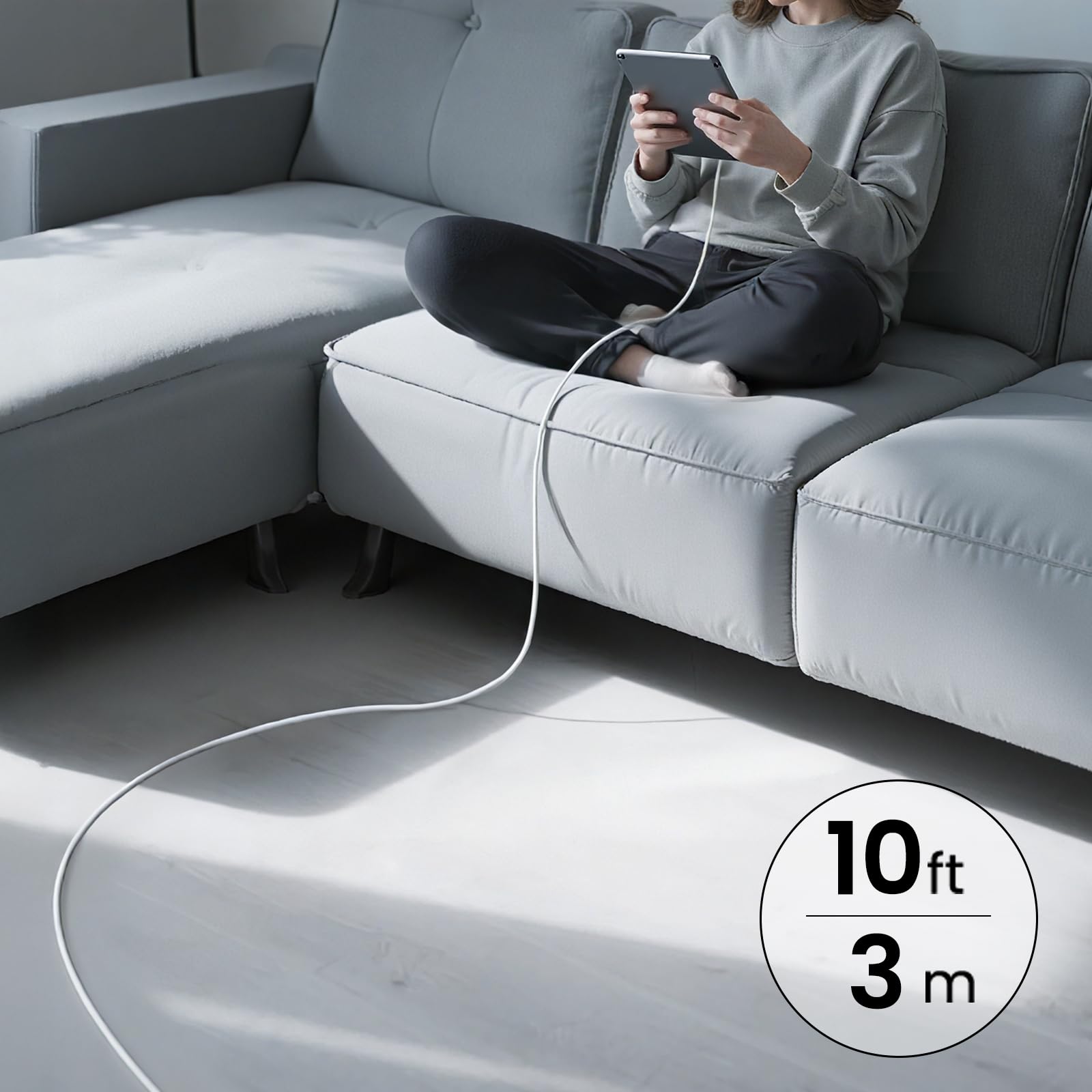 iPad Charger Fast Charging, 20W USB C Charger Block with 10FT & 6FT USB C to C Cable for iPad Pro 13/12.9/11 inch, iPad A16 11th/10th Generation, iPad Air 13/11 inch M4/M3/M2/5th/4th, iPad mini 7/6
