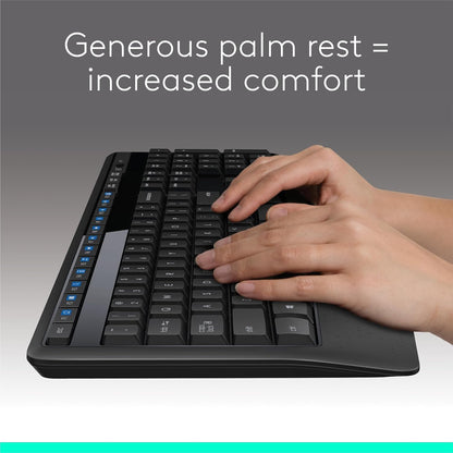 LogiKey K345: Full-Size Wireless Keyboard w/ Palm Rest