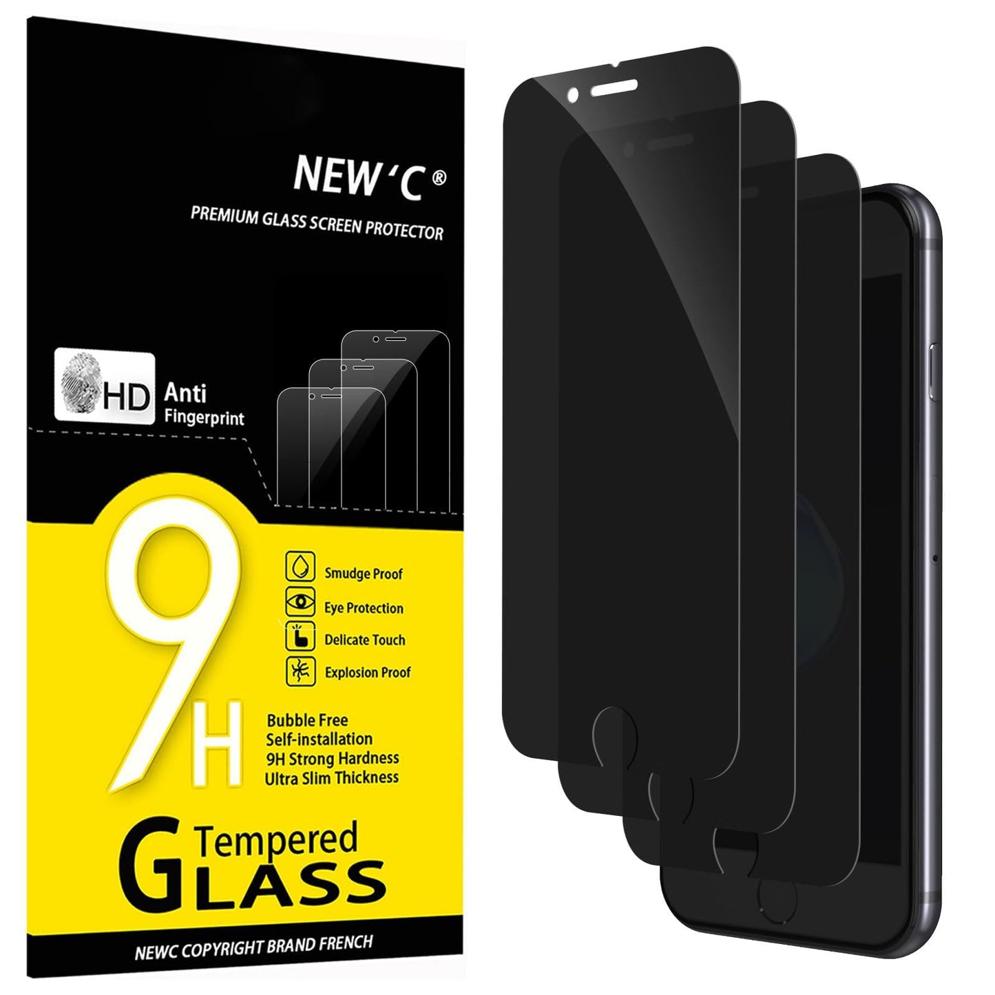 NEW'C 3 Pack iPhone 11/XR Tempered Glass Protectors