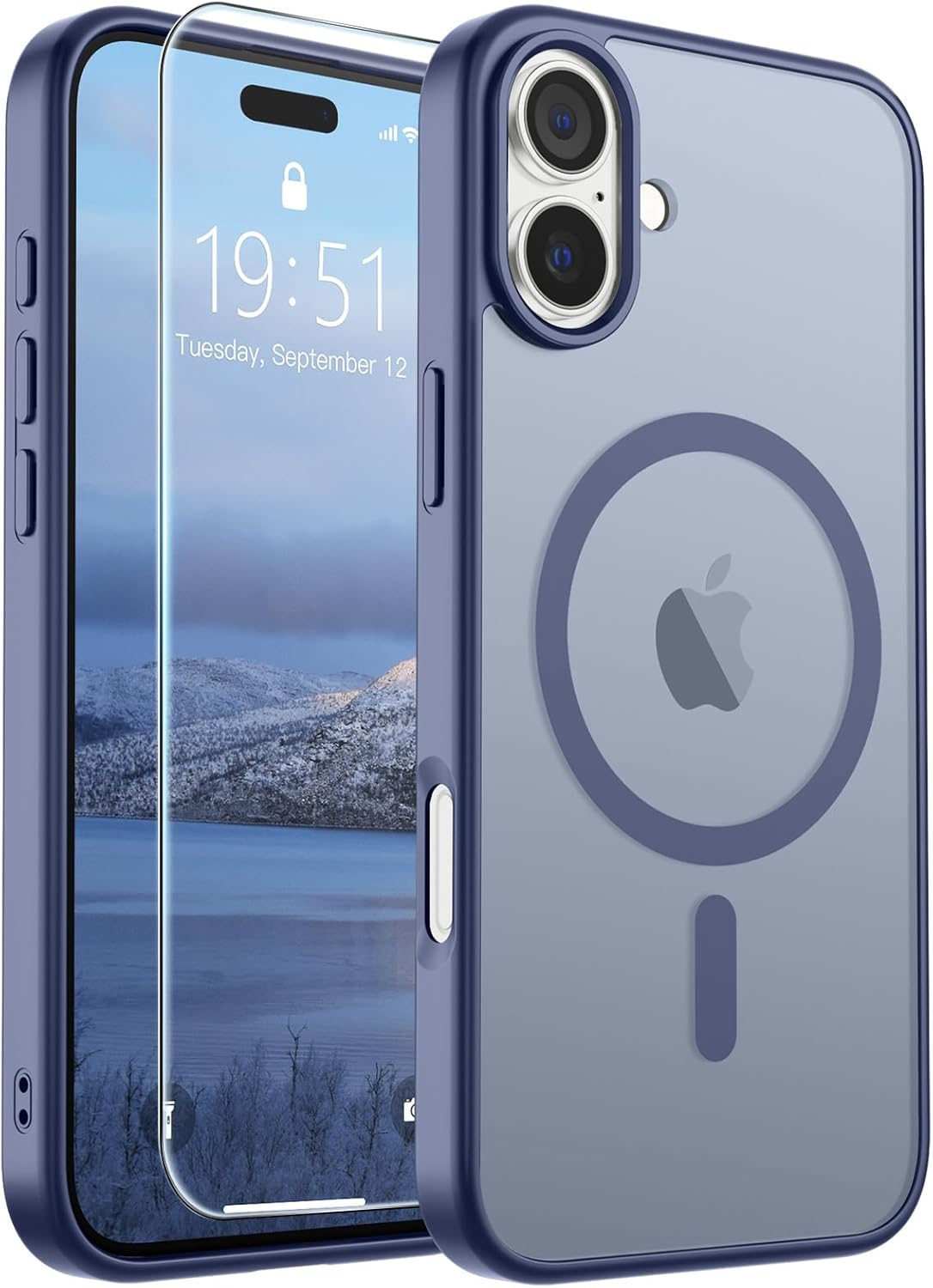 SUPFINE Magnetic for iPhone SE Case 2022 (3rd)/2020 (2nd), iPhone 8 Case (Compatible with MagSafe) (Military Grade Drop Protection) Translucent Matte Phone Cover,Black