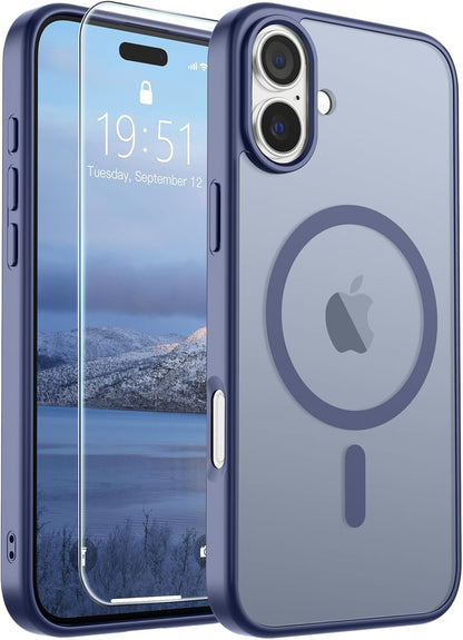 SUPFINE Magnetic for iPhone SE Case 2022 (3rd)/2020 (2nd), iPhone 8 Case (Compatible with MagSafe) (Military Grade Drop Protection) Translucent Matte Phone Cover,Black