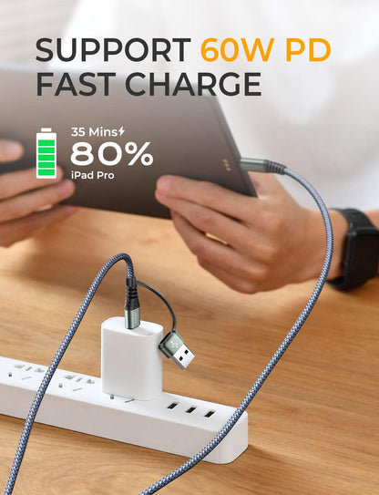 AINOPE 10FT Fast Charge USB C Cable & Adapter - Small Enterprise