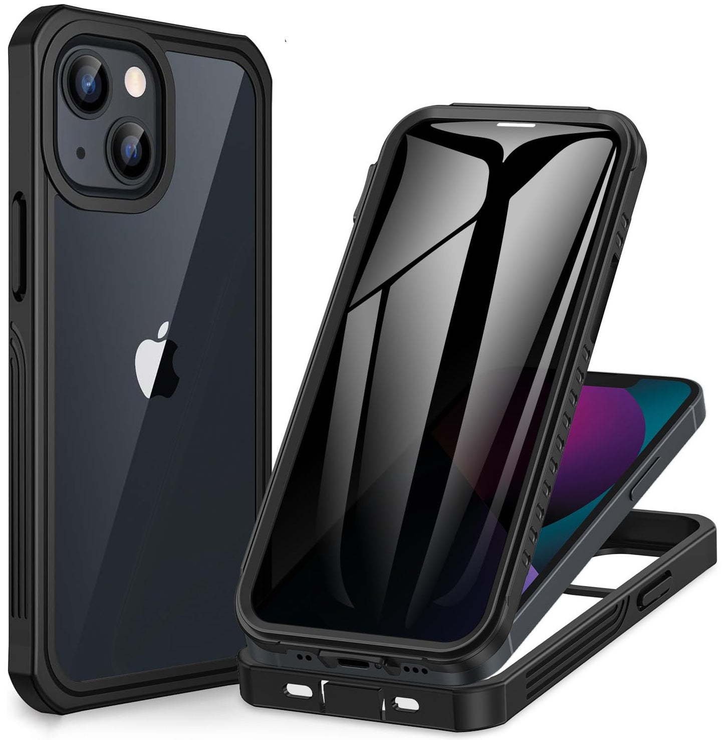 CENHUFO Privacy iPhone 14/13 Case with Glass Protector