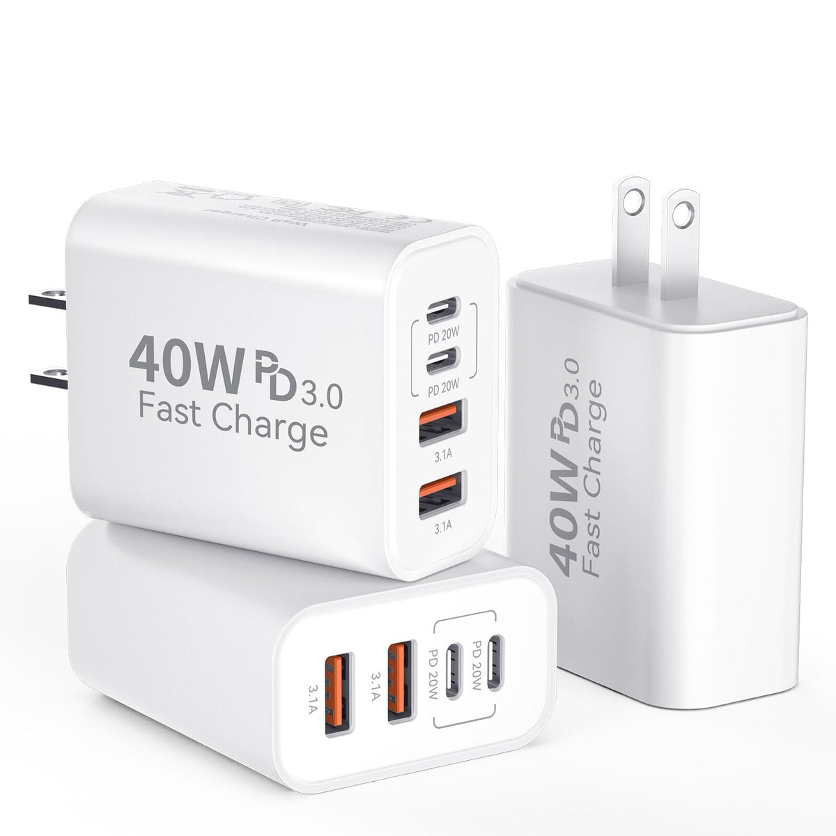 USB C Wall Charger Block, 40W USB Type C iPhone Charger Fast Charging Block