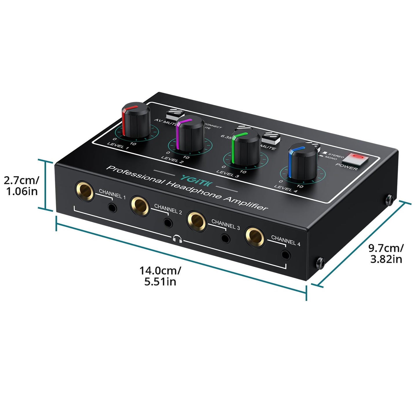 QuadMix Pro: 4-Channel Headphone Amp & Audio Mixer