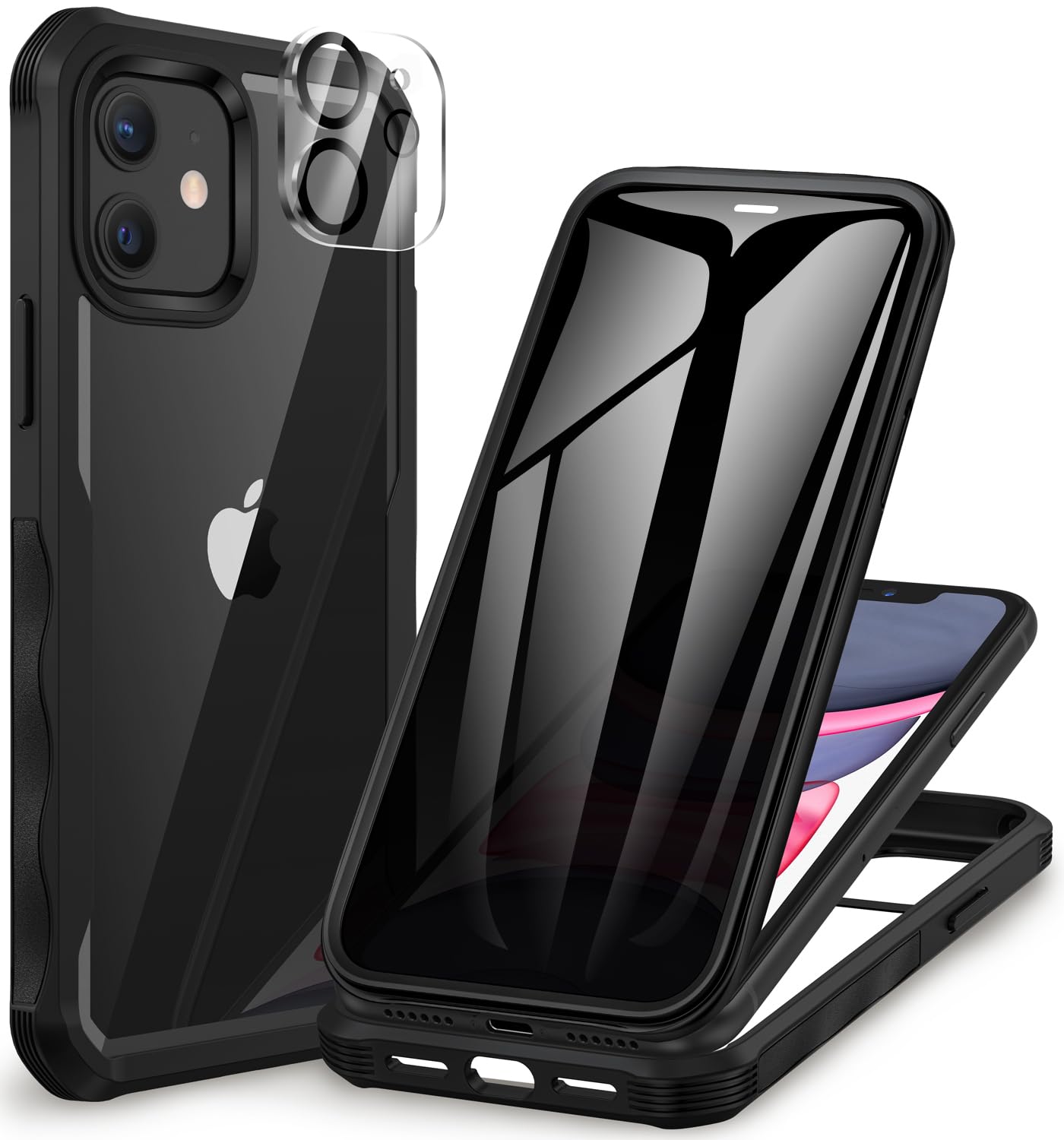 CENHUFO Privacy iPhone 14/13 Case with Glass Protector
