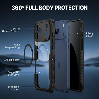 Magnetic Privacy iPhone 17 Pro Case - Black