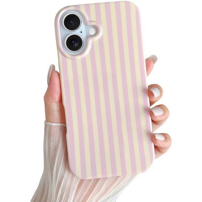Yeddabox for iPhone 17 Pro Max Case Cute Striped Phone Case Soft TPU Slim Shockproof Phone Cover for Women Girls, Pink