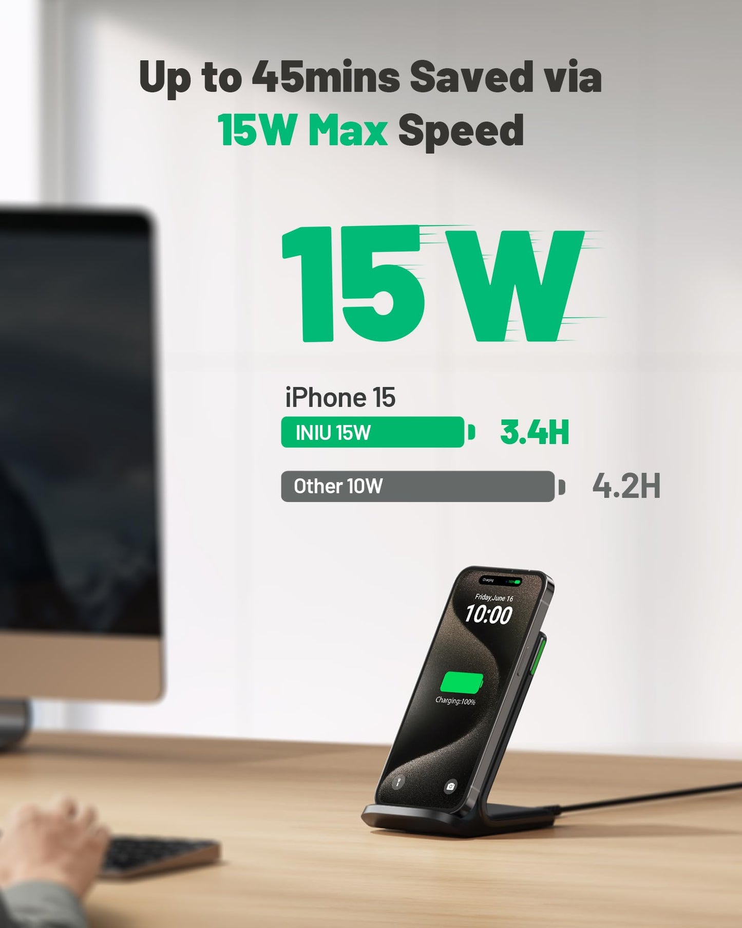 INIU GlowCharge 15W Qi Wireless Charging Station - Small Enterprise