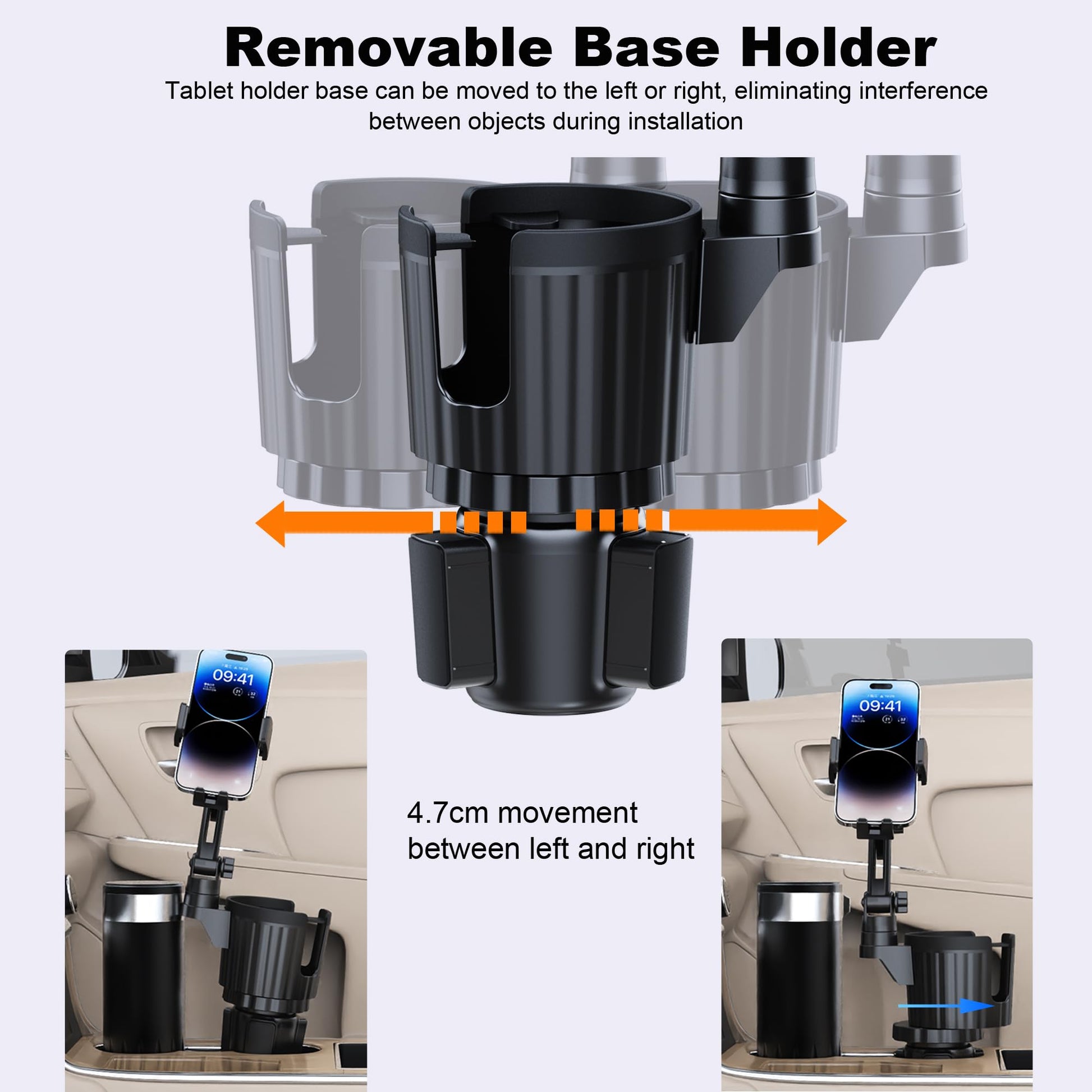 Peastrex Cup Holder Tablet Mount, Ipad Cup Holder Car Mount with Adjustable Arm for Tablet iPhone 3-11in iPad Pro Air Mini, Fire, iPhone 15, Galaxy S24 Z Fold 5