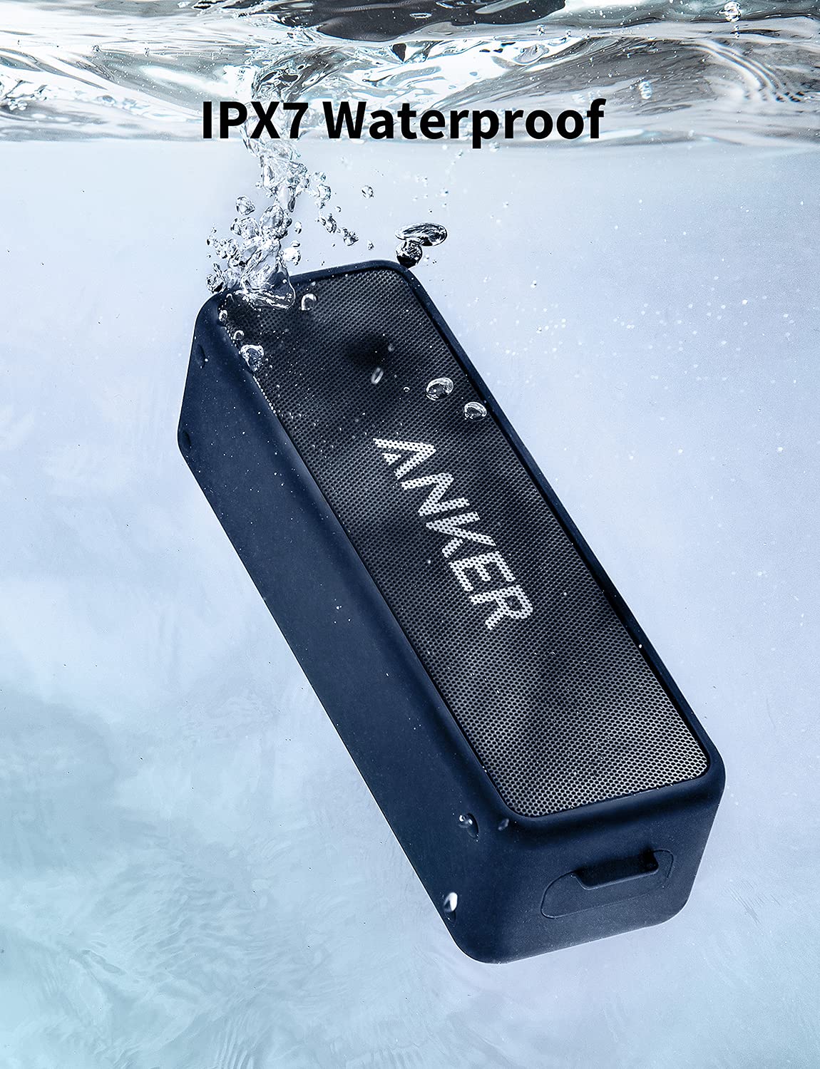 Anker Soundcore 2 Portable Bluetooth Speaker with Stereo Sound, Bluetooth 5, Bassup, IPX7 Waterproof, 24-Hour Playtime, Wireless, Speaker for Home, Outdoors, Travel