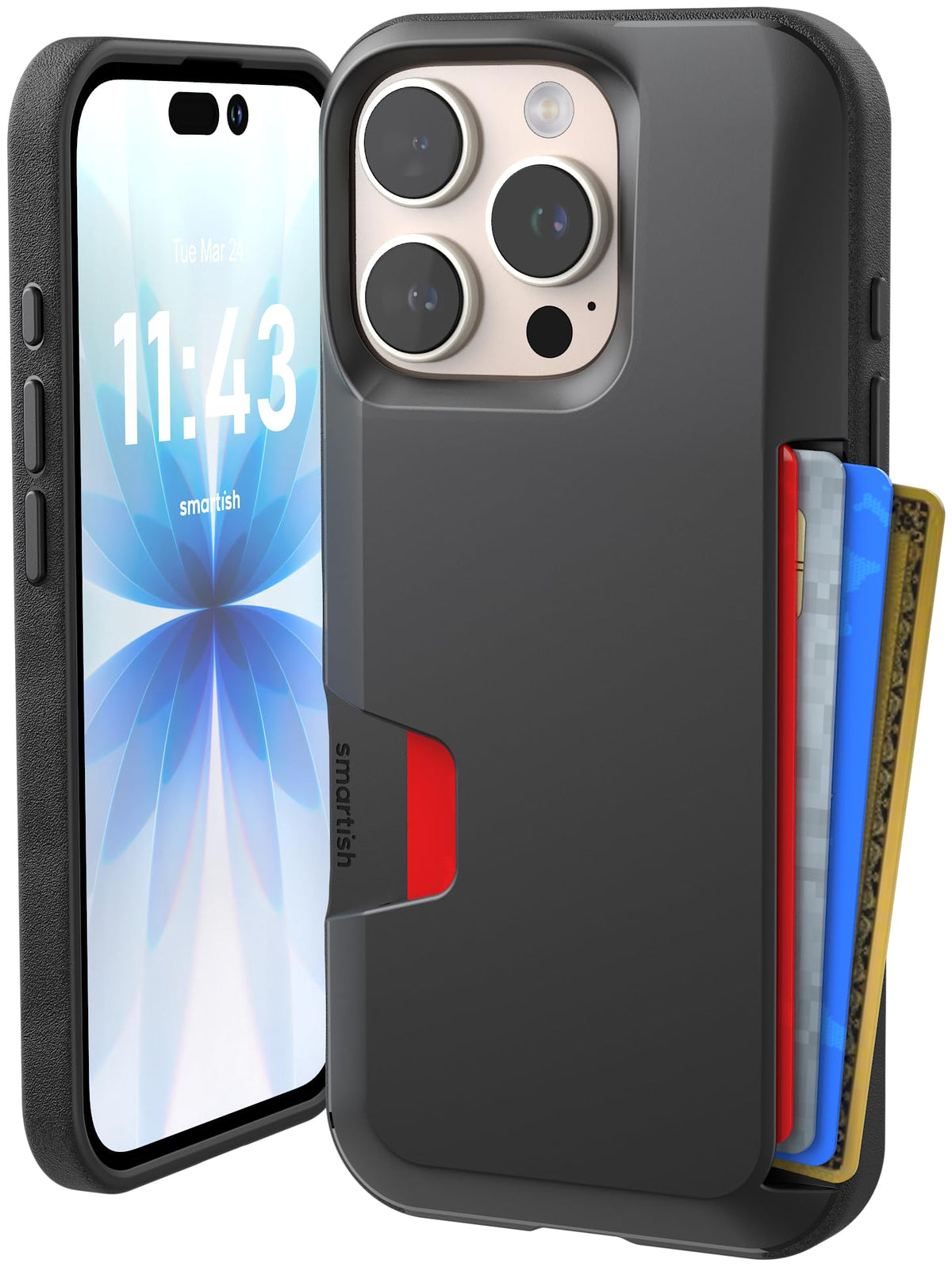 Smartish iPhone 18 Pro/17 Pro Wallet Case, Wallet Slayer V1, Cherry Blossom