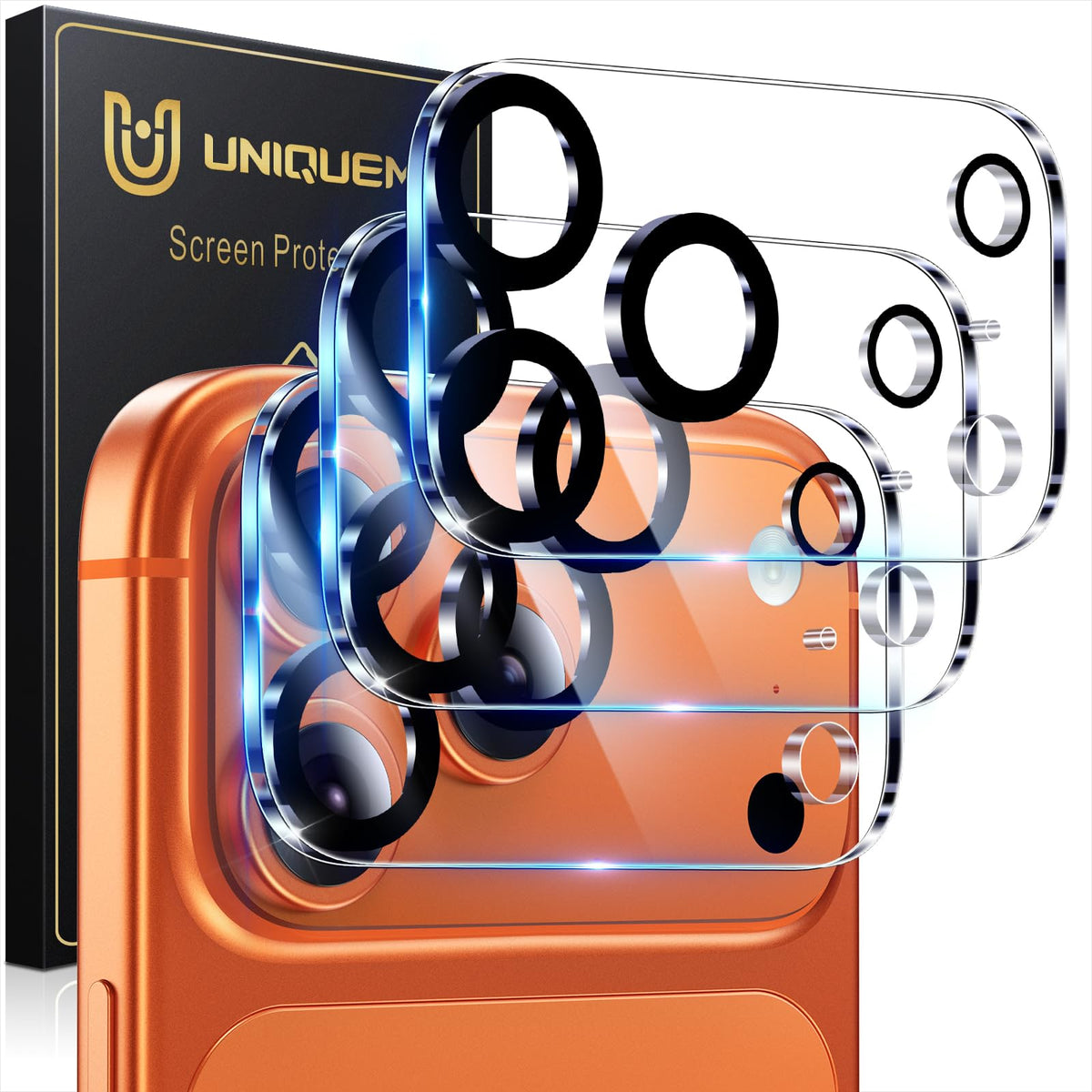 UniqueMe for 3 Pack iPhone 16 Pro/iPhone 16 Pro Max Camera Lens Protector
