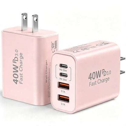 USB C Wall Charger Block, 40W USB Type C iPhone Charger Fast Charging Block