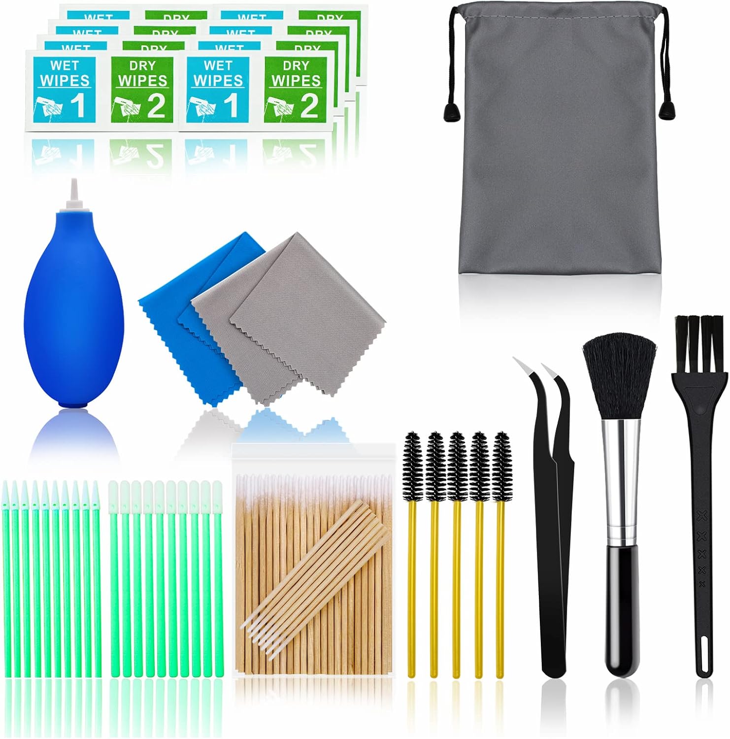 Cell Phone Cleaning Kit, Speaker Cleaner for iPhone, Charging Port Cleaning Tool, Electronic Cleaning kit, Compatible with Airpods Earbuds Camera USB C Lightning Port ipad (20-in-1)