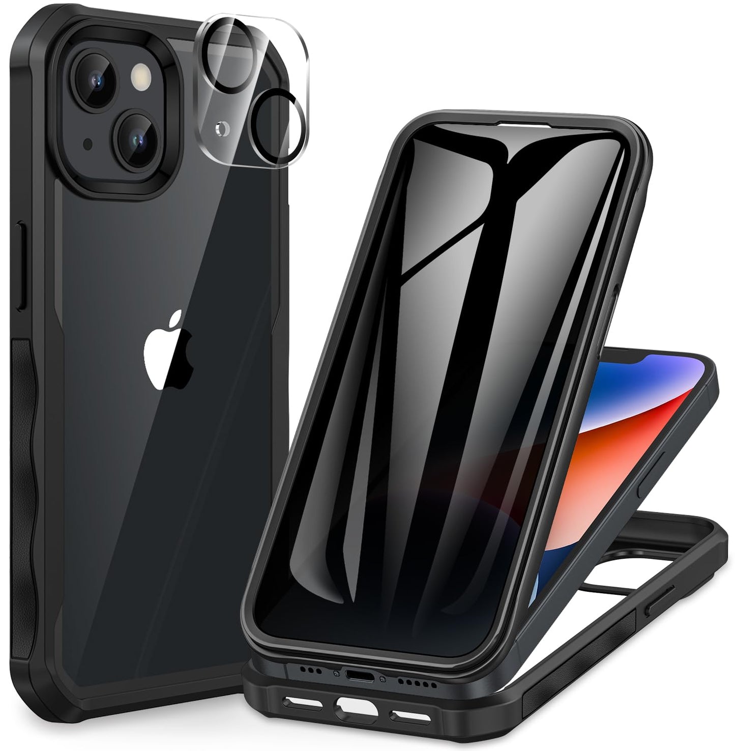 CENHUFO Privacy iPhone 14/13 Case with Glass Protector