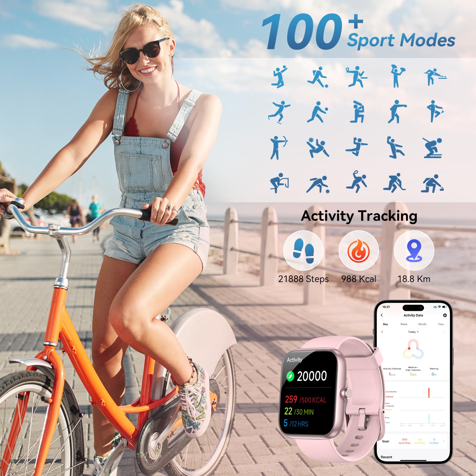 FitSmart Alexa Watch: HD Touchscreen & Health Tracker - Small Enterprise