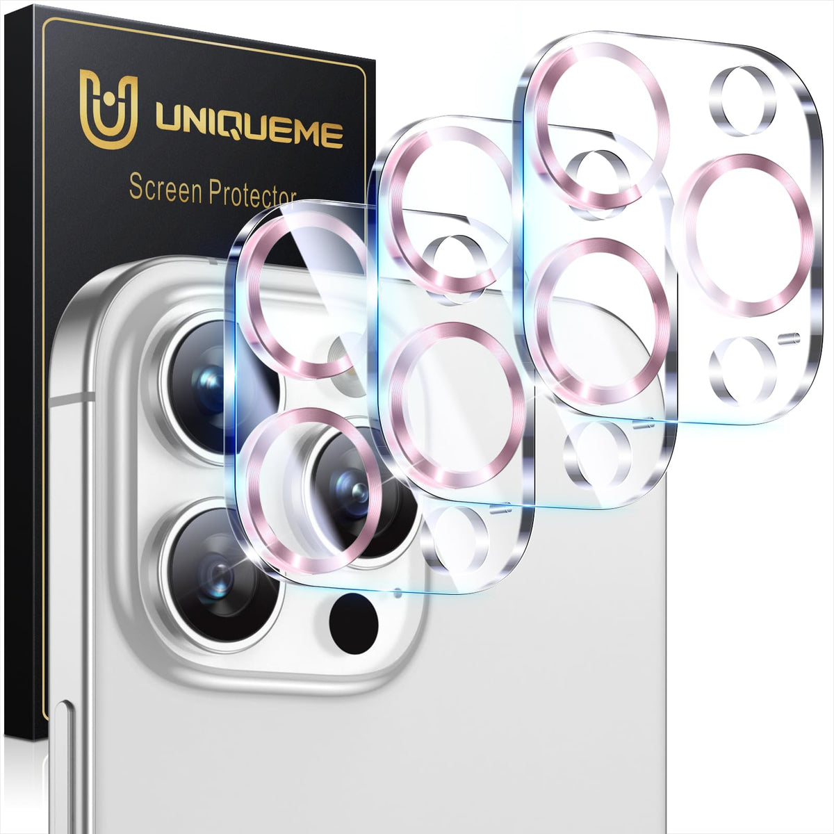 UniqueMe for 3 Pack iPhone 16 Pro/iPhone 16 Pro Max Camera Lens Protector