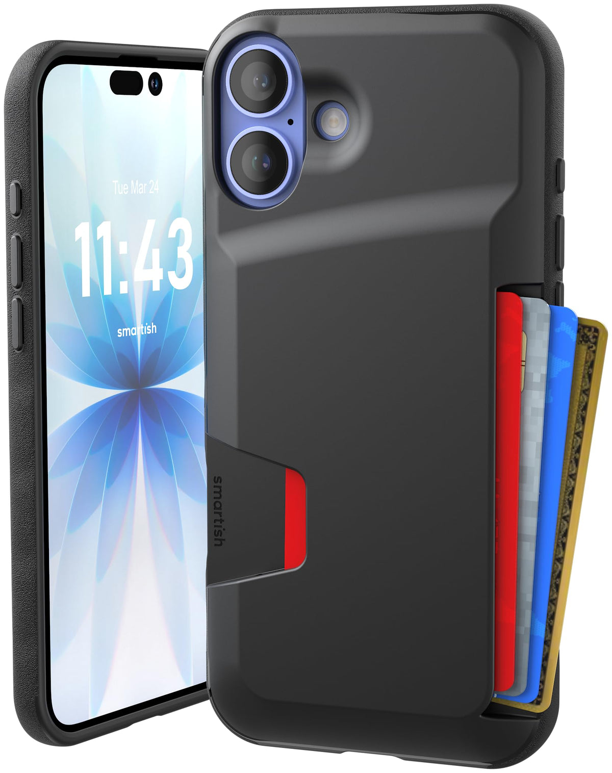 Smartish iPhone 18 Pro/17 Pro Wallet Case, Wallet Slayer V1, Cherry Blossom