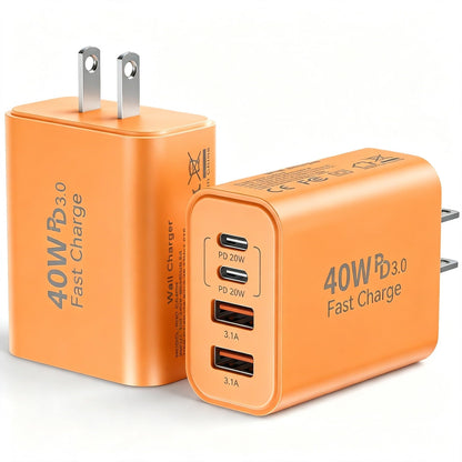 USB C Wall Charger Block, 40W USB Type C iPhone Charger Fast Charging Block