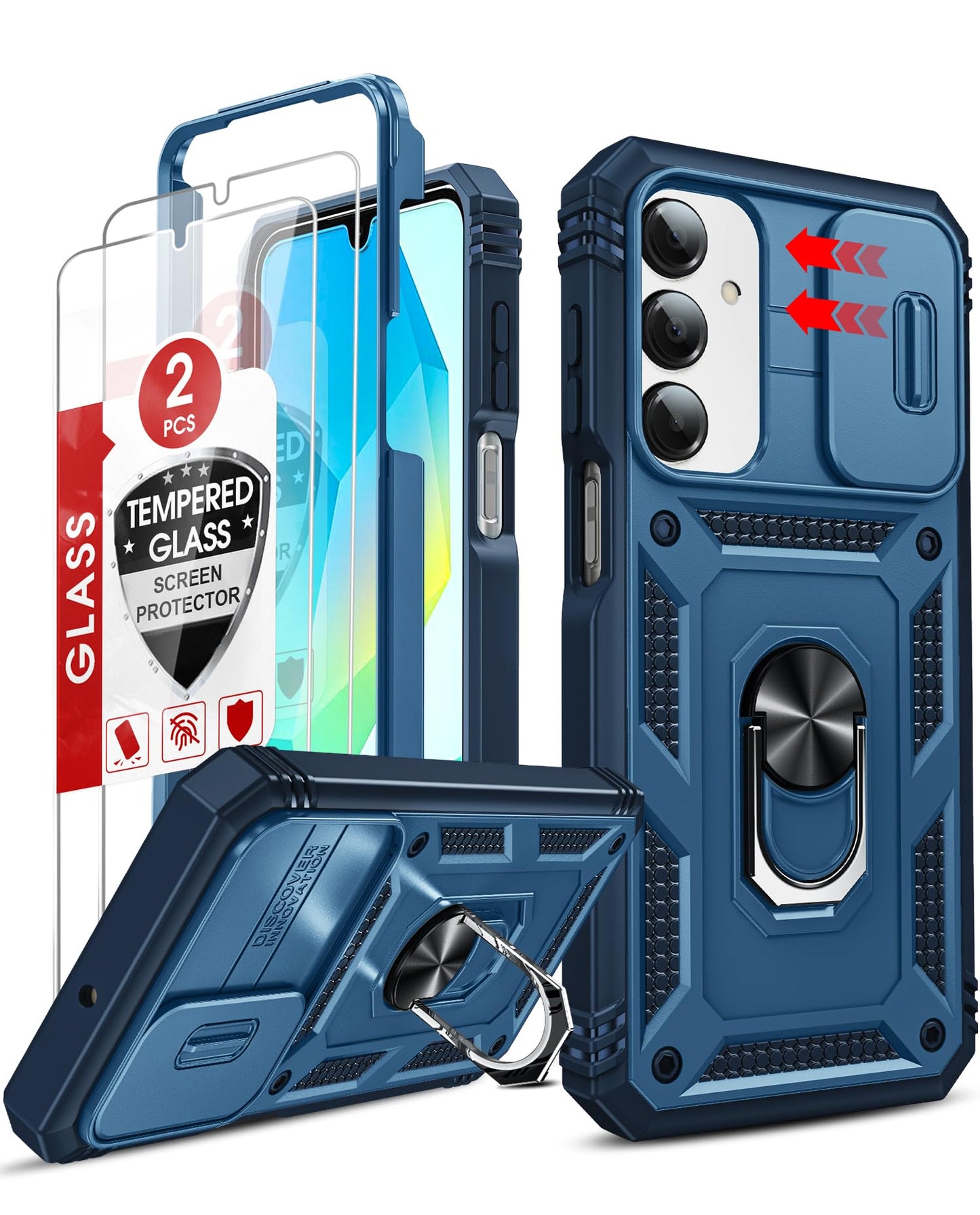 LeYi Samsung S25 FE Case with Camera Cover & Stand