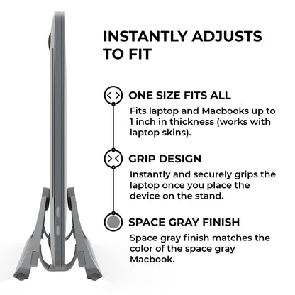 BlackRise: Adjustable Vertical Laptop Dock Stand