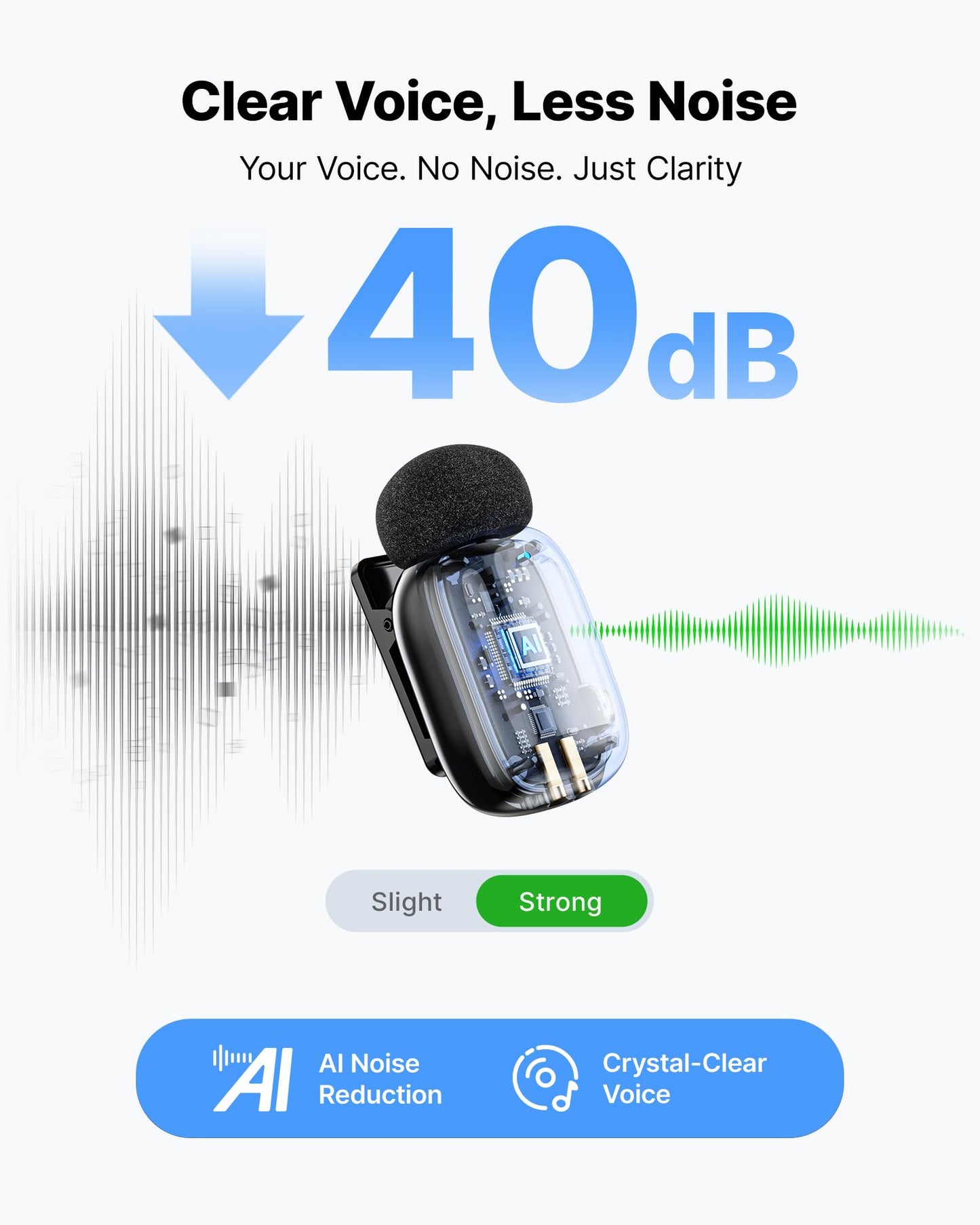 BOYA mini 2 Wireless Lavalier Microphones for iPhone 15/16/17 & Android, AI Noise Cancellation, App Control, 30H Battery Life with Charging Case, Lapel Microphone Wireless for Video Recording Vlogging