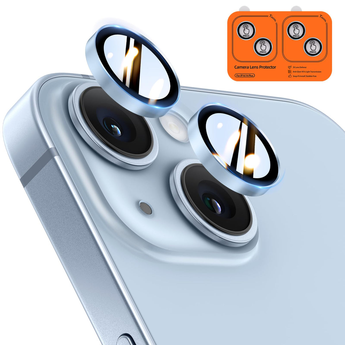 TOCOL Camera Lens Protector for iPhone 17 Tempered Glass HD Individual Scratch Resistant Camera Cover Accessories Case Friendly 2 Pack（Clear）
