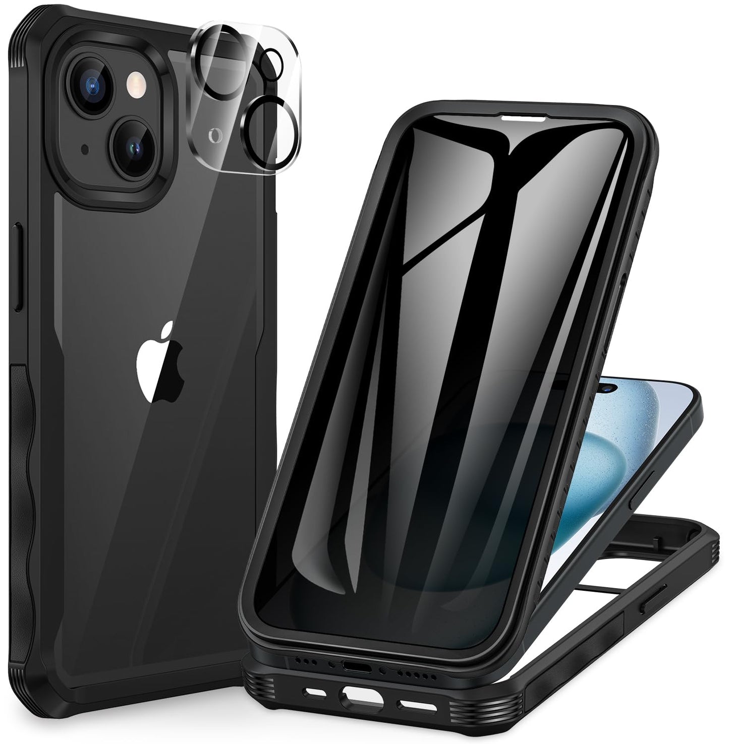 CENHUFO Privacy iPhone 14/13 Case with Glass Protector