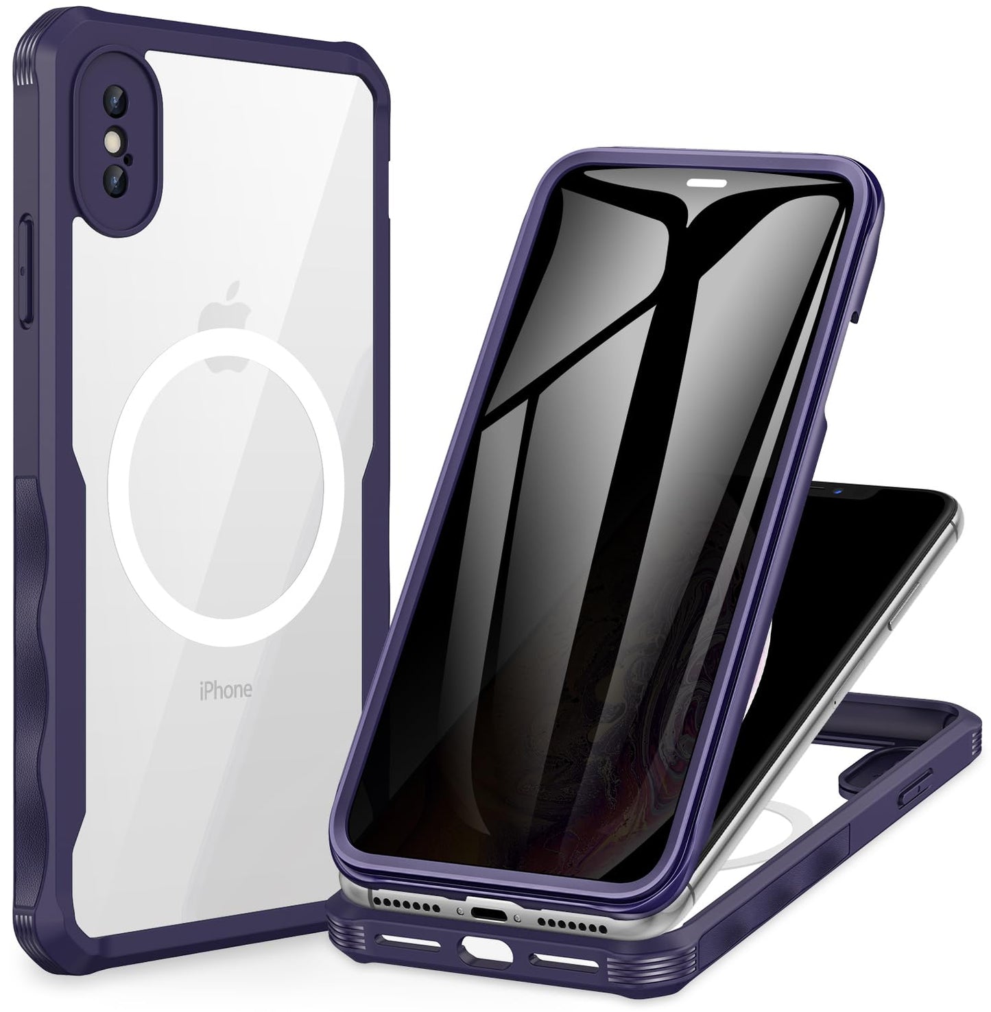 CENHUFO Privacy iPhone 14/13 Case with Glass Protector