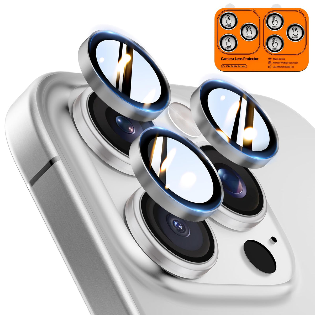 TOCOL Camera Lens Protector for iPhone 17 Tempered Glass HD Individual Scratch Resistant Camera Cover Accessories Case Friendly 2 Pack（Clear）