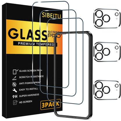 SIBEITU 3+3 Pack Screen Protector for iPhone 17 6.3 Inch Tempered Glass