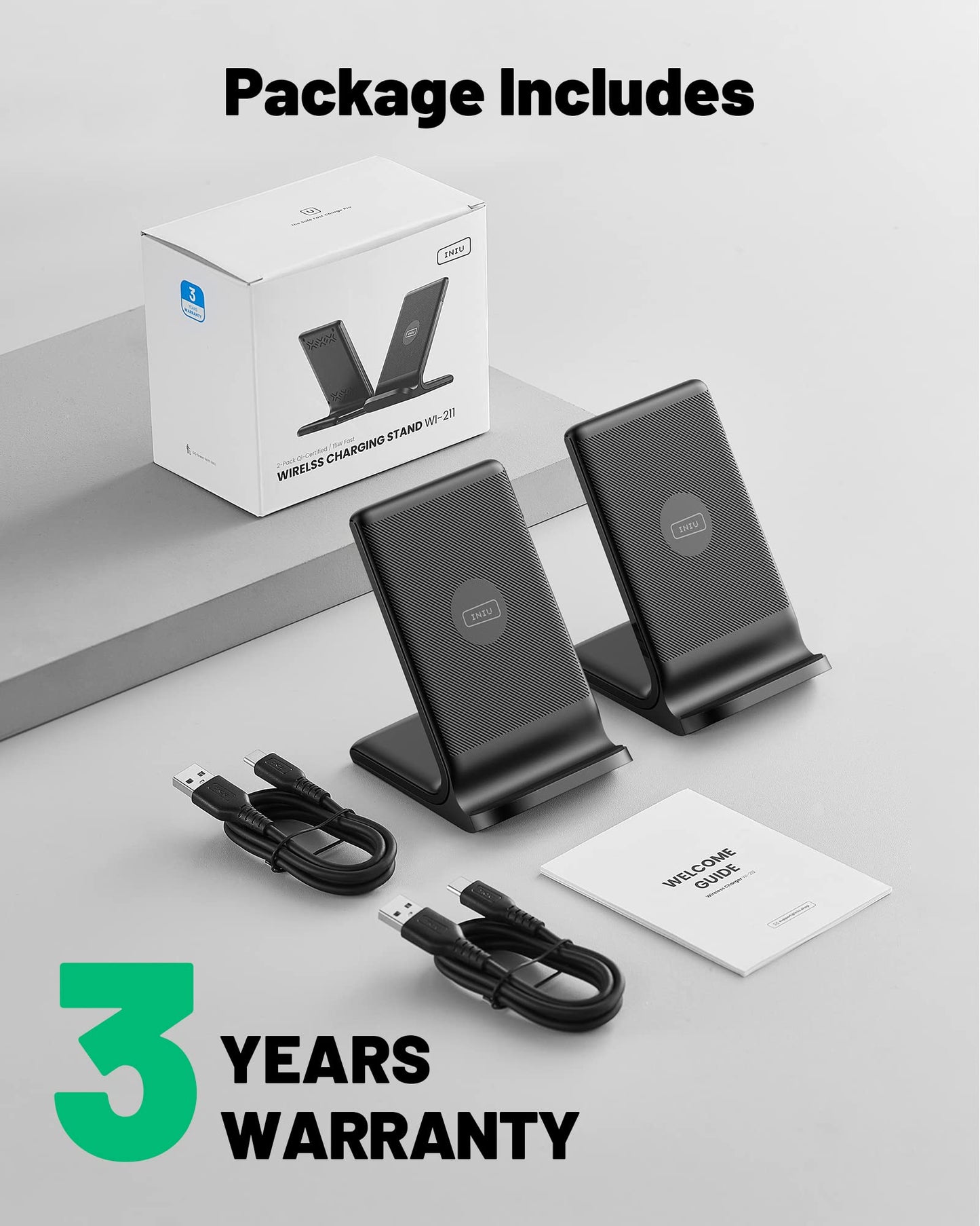 INIU GlowCharge 15W Qi Wireless Charging Station - Small Enterprise