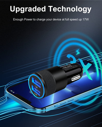 DualBoost Car Charger: Fast 3.4A 2-Pack USB Adapter
