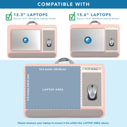 PinkComfort Lap Desk: Device Ledge & Phone Holder